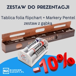Zestaw do prezentacji Folia tablica flipchart + markery Pentel z gąbką