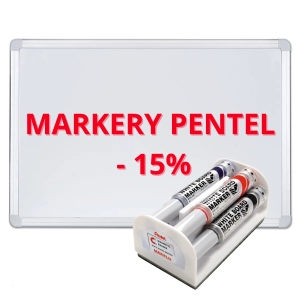 Zestaw Tablica suchościeralna DOTTS 150 x 100cm + Markery PENTEL MWL5M-4N zestaw z gąbką