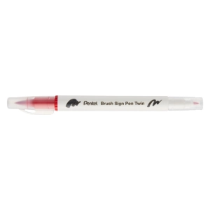 Pisak do kaligrafii PENTEL SESW30C Brush Pen dwustronny - czerwony-210265