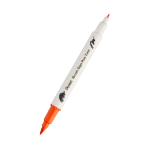 Pisak do kaligrafii PENTEL SESW30C Brush Pen dwustronny - pomarańczowy