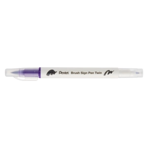 Pisak do kaligrafii PENTEL SESW30C Brush Pen dwustronny - fioletowy-210275
