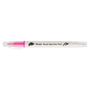 Pisak do kaligrafii PENTEL SESW30C Brush Pen dwustronny - różowy-210277