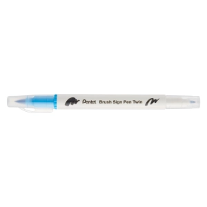 Pisak do kaligrafii PENTEL SESW30C Brush Pen dwustronny - błękitny-210279