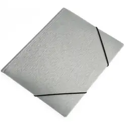 Teczka z gumką A4 PANTA PLAST simple - srebrna