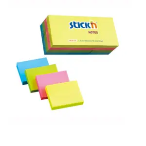 Karteczki samop. STICK'N 38x51 - mix neon 4 kol.