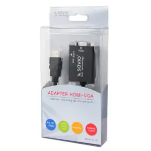 Adapter SAVIO cl-23 (HDMI M - D-Sub (VGA) F; 0,20m; kolor czarny)-2