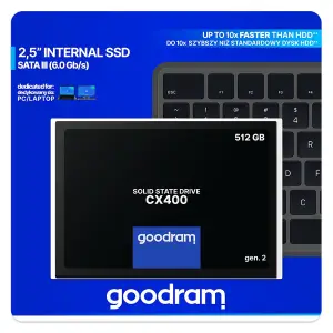 DYSK SSD GOODRAM 512GB Gen. 2 SATA III 2,5 CX400-2