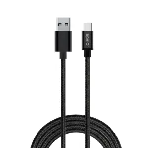 Kabel SAVIO CL-129 (USB typu C - USB 2.0 typu A ; 2m; kolor czarny)-1