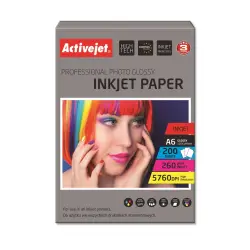Activejet AP6-260GR200 Papier fotograficzny błyszczący; idealny do wydrukowania zdjęć, kolorowego wspomnienia, 10x15; (A