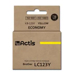Actis KB-123Y Tusz (zamiennik Brother LC123Y/LC121Y; Standard; 10 ml; żółty)-1