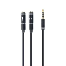 Kabel GEMBIRD CCA-417M (4-Pin, Mini Jack M - 2x Mini Jack F; 0,20m; kolor czarny)-1