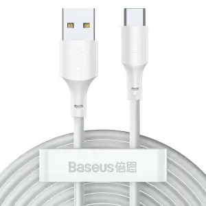 BASEUS KABEL USB/USB-C SIMPLE WISDOM, 40W, 5A, 1.5M BIAŁY-2
