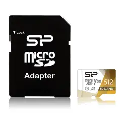 Karta pamięci Silicon Power microSDXC Superior Pro 512GB V30 UHS-1 U3 A1 + ADAPTER microSD-SD-1