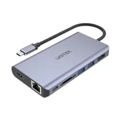 UNITEK HUB USB-C 2X USB 3.1, HDMI, DP, RJ45, SD-1