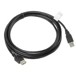 Kabel Lanberg  CA-USBE-10CC-0030-BK (USB 2.0 Męski - USB 2.0 Żeński; 3m; czarny)-1