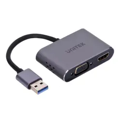 UNITEK ADAPTER USB-A - HDMI & VGA, FULLHD, M/F-1