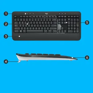 Zestaw klawiatura + mysz membranowa Logitech MK540 920-008685 (USB;  kolor czarny; optyczna; 1000 DPI)-9