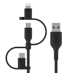 BELKIN CABLE 3W1 USB-A - LTG/MICROUSB/USB-C 1M-1