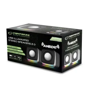 ESPERANZA GŁOŚNIKI 2.0 USB LED RAINBOW AMBIENT EGS108-6