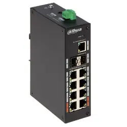 Dahua Swith 11-portowy przełącznik z 8 portami gigabit PoE 8x RJ45 1000M (zasilanie PoE) 2x SFP 1000M 1x RJ45 1000M PFS3