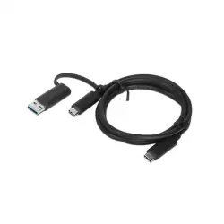 1m, Hybrid USB-C with USB-A Cable | Black-1