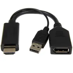 Cablexpert Black | DisplayPort Female | HDMI Male (Type A) | Active 4K HDMI to DisplayPort Adapter | A-HDMIM-DPF-01 | 0.