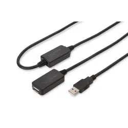 Kabel przedłużający USB 2.0 HighSpeed 20mTyp USB A/USB A M/Ż aktywny, czarny 20m-1