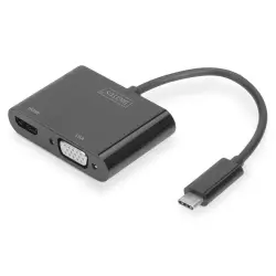 Adapter graficzny HDMI/ VGA na USB 3.1 Typ C4K 30Hz UHD/ FHD,  z audio, aluminiowy-1