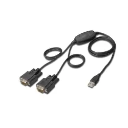 Konwerter/Adapter USB 2.0 do 2x RS232 (DB9)z kablem USB A M/Ż dł. 80cm-1
