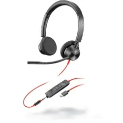 POLY 3325 Zestaw słuchawkowy Przewodowa Opaska na głowę Połączenia/muzyka USB Type-C Czarny-1