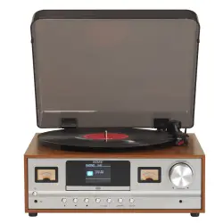 Retro wieża stereo Denver MRD-52 z gramofonem light wood-1