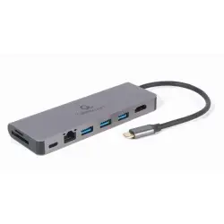 GEMBIRD MULTI ADAPTER USB TYP-C 5W1 HUB, HDMI, CZYTNIK KART, LAN, PD - 100W)-1