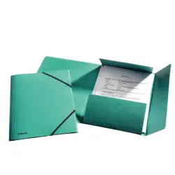 Teczka z gumką A4 ESSELTE karton - zielona