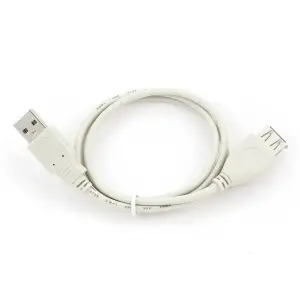 Kabel GEMBIRD  CC-USB2-AMAF-75CM/300 (USB 2.0 typu A F - USB 2.0 typu A M; 0,75m; kolor szary)-10524703