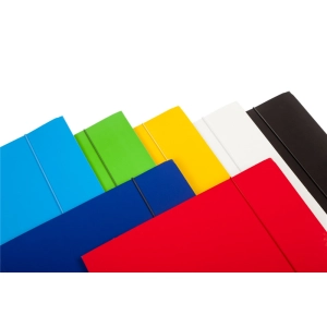 Teczka z gumką A4 DOTTS lakierowana 390g. - żółta-106316