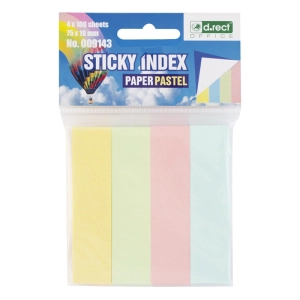 Zakładki indeksujące D.RECT 76x19mm 4 kolor 009143-687651
