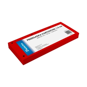 Przekładki DATURA kartonowe 1/3 A4 - czerwone-330950