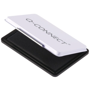 Poduszka do stempli Q-CONNECT 110x70mm metalowa z tuszem - czarna