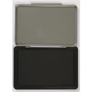 Poduszka do stempli Q-CONNECT 110x70mm metalowa z tuszem - czarna-115689