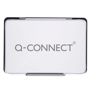 Poduszka do stempli Q-CONNECT 110x70mm metalowa z tuszem - czarna-115690