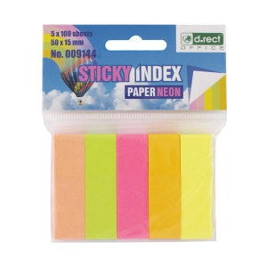 Zakładki indeksujące D.RECT 15x50mm papierowe 009144-687640