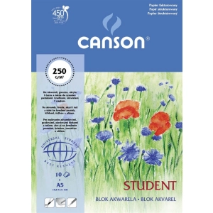 Blok do akwareli CANSON A4 250g. - biały -88105