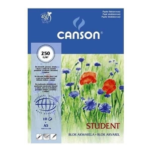 Blok do akwareli CANSON A5 250g. - biały-303193