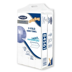 Ręcznik ZZ BulkySoft składany Luxury MEMBRANE PLUS typu V-Fold 3w. biało-niebieski celuloza 3600szt 84561