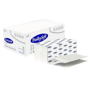 Ręcznik ZZ BulkySoft Premium składany typu Z-Fold PLUS 2w. biały celuloza 3750 szt 83400