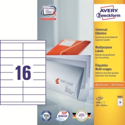 Etykiety AVERY ZWECKFORM uniw. 105x33,8 (16) 3665-266468