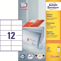 Etykiety AVERY ZWECKFORM uniw. 105x48 (12) 3424-266488