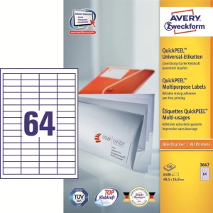 Etykiety AVERY ZWECKFORM uniw. 48,5x16,9 (64) 3667-266419