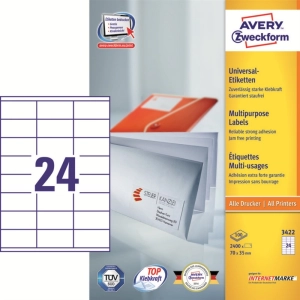 Etykiety AVERY ZWECKFORM uniw. 70x35 (24) 3422-266459