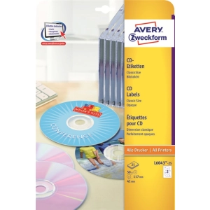 Etykiety AVERY ZWECKFORM CD/DVD op.25 L6043-25-126075